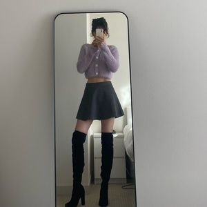 Over the knee black thigh high boots with zippers